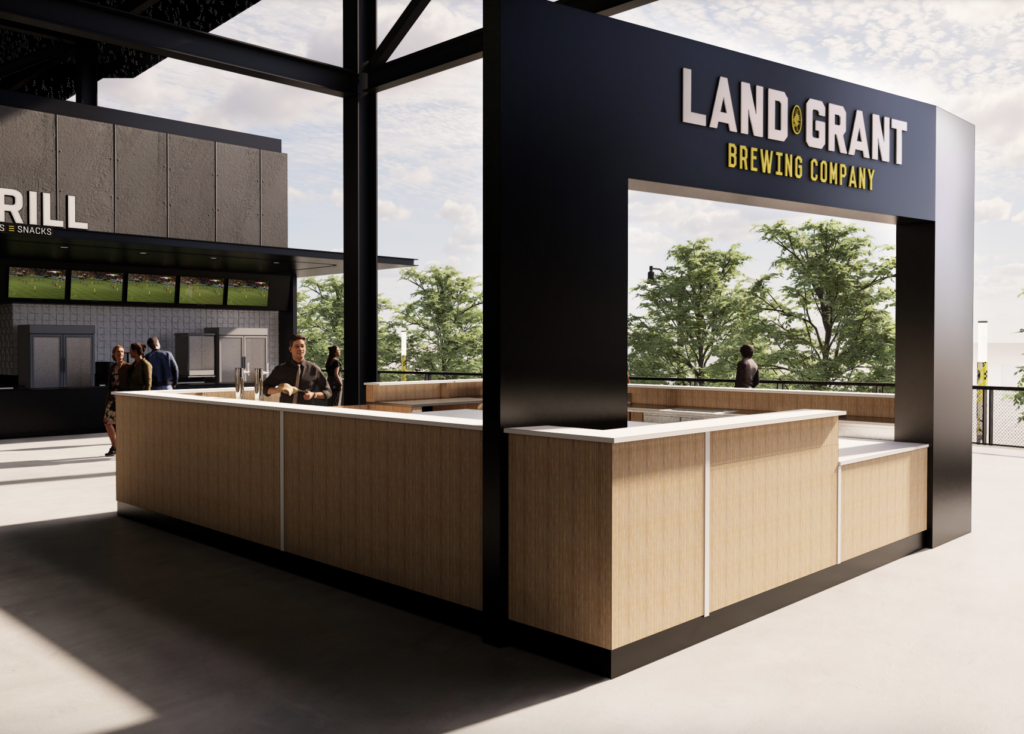Rendering of Land-Grant Brewing Company's bar in New Crew Stadium