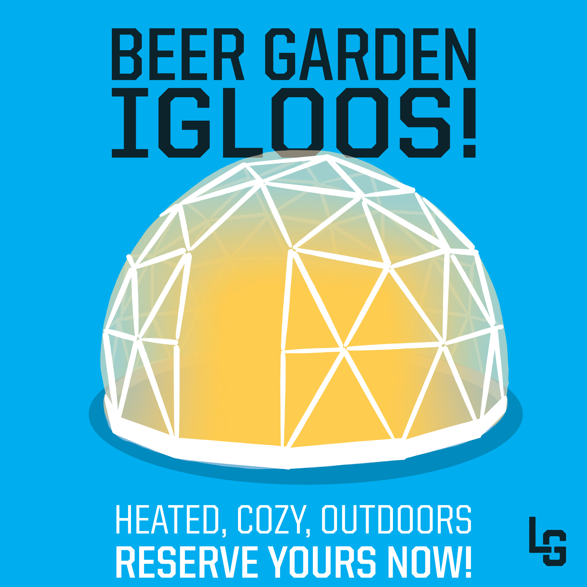 Igloos at Land-Grant Beer Garden
