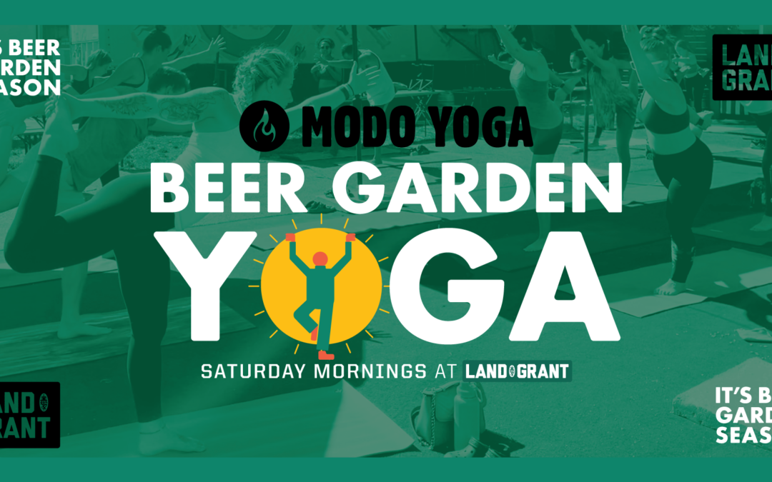 Modo Yoga in the Land-Grant Beer Garden